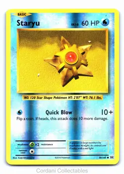 Staryu 30/108 - XY Evolutions - Reverse Holo Pokemon Card - Near Mint - Image 1