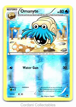 Omanyte 17/124 - XY Fates Collide - Reverse Holo - Pokemon Card - Image 1
