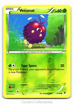 Venonat 1/119 - Phantom Forces - Reverse Holo Pokemon Card - Near Mint - Image 1