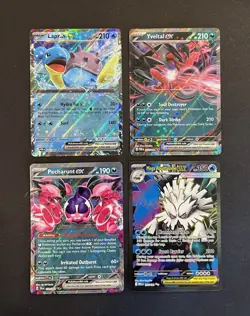 Pokemon EX Card Lot 4 Cards Yveltal EX Lapras ex Pecharunt ex Mega Abomasnow EX - Image 1