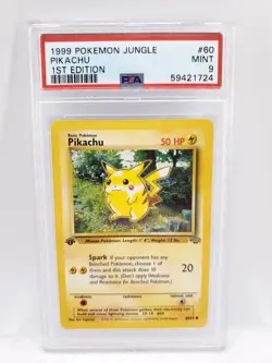 1999 Pokemon Jungle Pikachu 1st Edition NM PSA 9 - Image 1