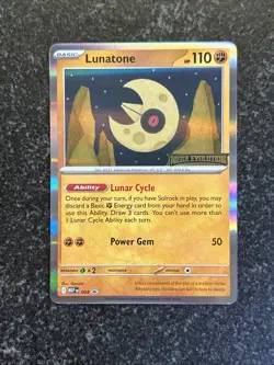 Lunatone 004 - ME01: Mega Evolution Stamped Promo Pokemon Holo NM - Image 1