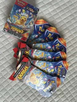 Pokemon Surging Sparks Lot of Sleeved Booster Pack x6 + Build And Battle Kit x1 - Image 2