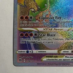 2022 Pokemon Brilliant Stars Charizard Vstar Rainbow Rare 174/172 NM - Image 4