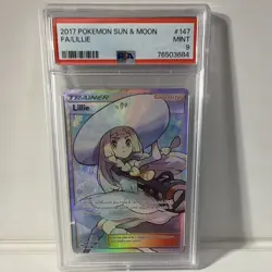 Pokemon 2017 SM Base Set Lillie Full Art Holo Ultra Rare Trainer 147/149 PSA 9 - Image 1