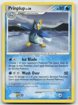 Pokemon TCG Prinplup Uncommon Majestic Dawn 44/100 LP - Image 1