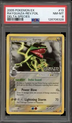 Pokemon Rayquaza EX Delta Species Reverse Holo Rare #13 PSA 8 - Image 1