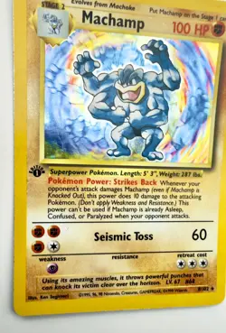Pokemon TCG Machamp Holo Rare 1st Edition Shadowless Base Set - Image 2