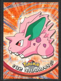 Nidoran #32 Pokemon 1999 Topps TV Animation Edition Series 1 Black Logo - Image 1