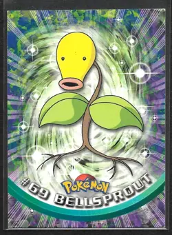 Bellsprout #69 Pokemon 1999 Topps TV Animation Edition Series 1 Blue Logo - Image 1