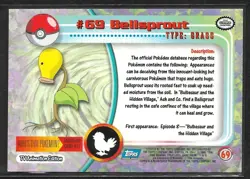 Bellsprout #69 Pokemon 1999 Topps TV Animation Edition Series 1 Blue Logo - Image 2