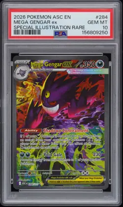 2026 POKEMON ASC EN-SPECIAL ILLUSTRATION RARE #284 MEGA GENGAR EX PSA 10 - Image 1