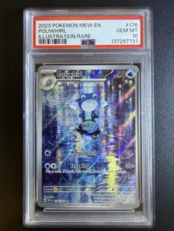 2023 POKEMON MEW EN-151 ILLUSTRATION RARE #176 POLIWHIRL PSA 10 - Image 1