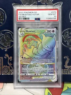 2022 POKEMON GO #079 FA/MEWTWO VSTAR SECRET PSA 10 - Image 1