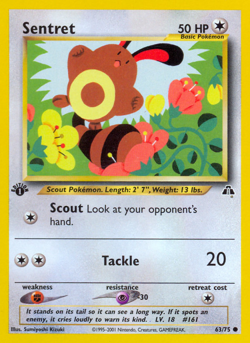 SENTRET 63/75 C NEO DISCOVERY POKEMON UNLIMITED LP KIZUKI - Image 4