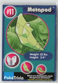 Metapod #11 - 1999 PokeTrivia Pokemon The First Movie Promo Card - Image 1