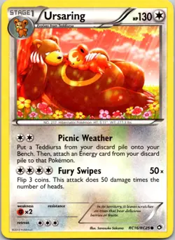 Ursaring RC16/RC25 Holo Legendary Treasures: Radiant Collection Pokemon NM - Image 1