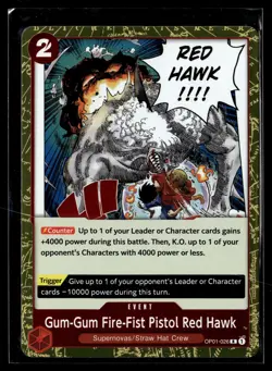 One Piece TCG Romance Dawn #OP01-026 Gum-Gum Fire-Fist Pistol Red Hawk - Image 1