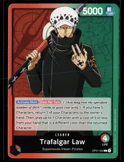 One Piece TCG Romance Dawn #OP01-002 Trafalgar Law (002) - Image 1