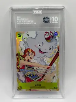 2025 One Piece Op11-A Fist of Divine Speed Zeus #106 Alt Art TAG 10 GEM MINT - Image 1