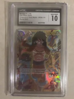 CGC Monkey D. Luffy OP09-119 Secret Rare SEC Emperors New World CGC 10 English - Image 1