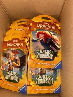 Disney Lorcana TCG Wilds Unknown Sleeved Booster Pack Lot of 15 Sealed - Image 1