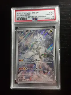 Pokemon TCG N's Reshiram Enhanced BSTR Box Topper PSA10 Gem Mint - Image 1