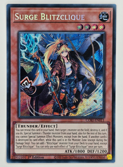 Surge Blitzclique Secret Rare NM YuGiOh CORI-EN011 - Image 1