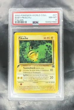 2000 Pokemon Baby Pikachu - World Collection - Italian - #27 - PSA 8 - Image 1