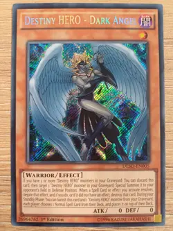 Destiny HERO - Dark Angel DESO-EN005 Secret Rare NM 1st Edition Yugioh TCG - Image 1