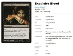 Exquisite Blood - Avacyn Restored - 2012 - Free Bonus Card - Image 1