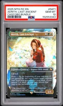 2025 MTG Final Fantasy Aerith, Last Ancient PSA 10 GEM Chocobo Track Foil #0471 - Image 1