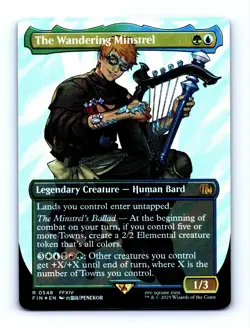 2025 MTG Final Fantasy The Wandering Minstrel (Borderless) (Surge Foil) #0548 NM - Image 1