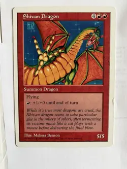 MTG Shivan Dragon Oversized 90s Promo Card Magic The Gathering - Image 1