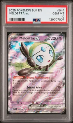 2025 Pokemon Black Bolt # 047 Meloetta EX PSA 10 Card GEM MINT! Trusted Seller! - Image 1