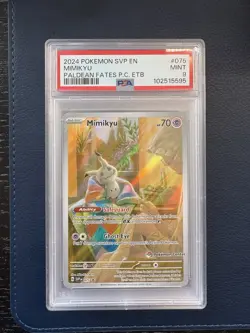 PSA 9 Mimikyu Paldean Fates Pokemon Center Stamp Exclusive ETB SVP 075 - Image 1