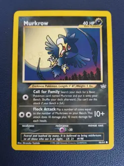 Pokemon Card Murkrow 46/64 Neo Revelation Common WOTC - Image 1