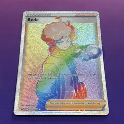 Pokemon Bede 207/202 Secret Rare Full Art Holo Sword & Shield TCG Card - Image 1