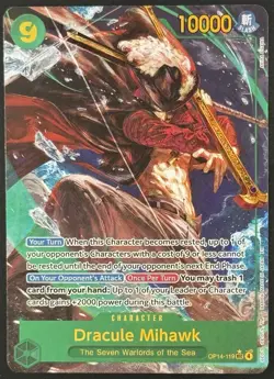 OP14-119 Dracule Mihawk FOIL SEC Alt Art One Piece TCG English Card M/NM - Image 1