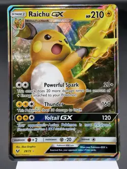 Raichu GX 29/73 - Ultra Rare Holo - Shining Legends Pokemon Card LIGHT PLAY - Image 1