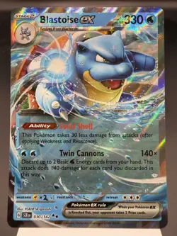 Blastoise ex 030/142 - Ultra Rare Holo - Stellar Crown Pokemon Card MINT - Image 1