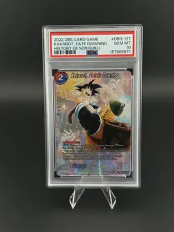 2022 DBS CARD GAME HISTORY OF SON GOKU #DB3-127 KAKAROT, FATE DAWNING PSA 10 - Image 4