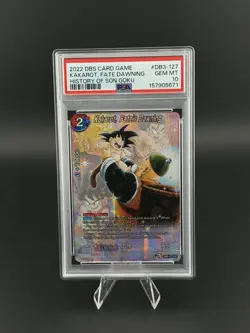 2022 DBS CARD GAME HISTORY OF SON GOKU #DB3-127 KAKAROT, FATE DAWNING PSA 10 - Image 5