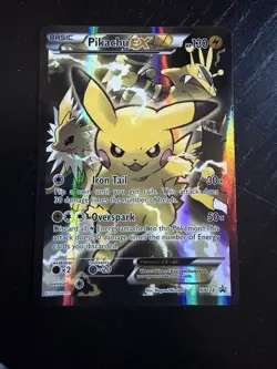 Pokemon TCG Pikachu EX XY124 Black Star Promo Card 2016 Near Mint Condition - Image 1