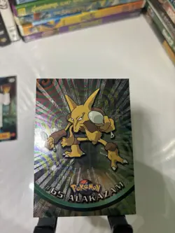 1999 Topps TV Series #65 Alakazam Flames Card Pokemon TCG Foil Black Label NM - Image 2