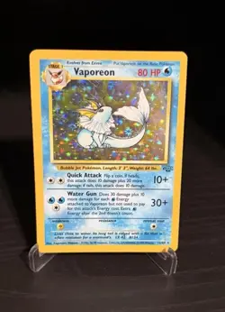 Pokemon TCG Vaporeon Holo Rare Card Jungle, 12/64 - Image 1