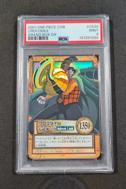 2001 Japanese One Piece CHB Holo Crocodile C534 PSA 9 MINT Grand DX - Image 1