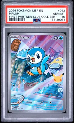 2026 POKEMON MEP EN-ME BLACK STAR PROMO #042 PIPLUP PSA 10 - Image 1