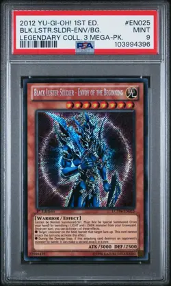 2012 Yu-Gi-Oh! Black Luster Soldier Envoy LCYW-EN025 1st Secret Rare PSA 9 - Image 1