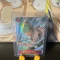 Bandai One Piece Card Game Roronoa Zoro OP014-015 SR Alt Art Holo 8000 EN - Image 1